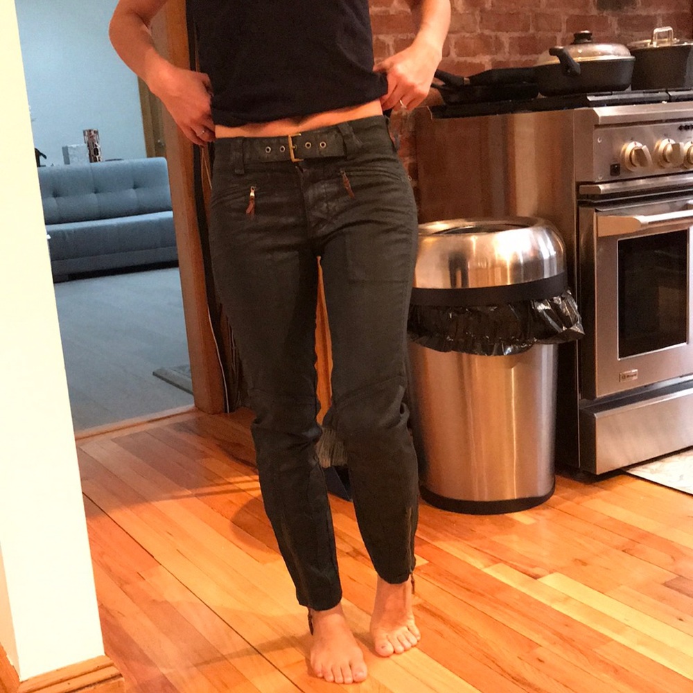 Ralph Lauren dark green pants, 35 inches long